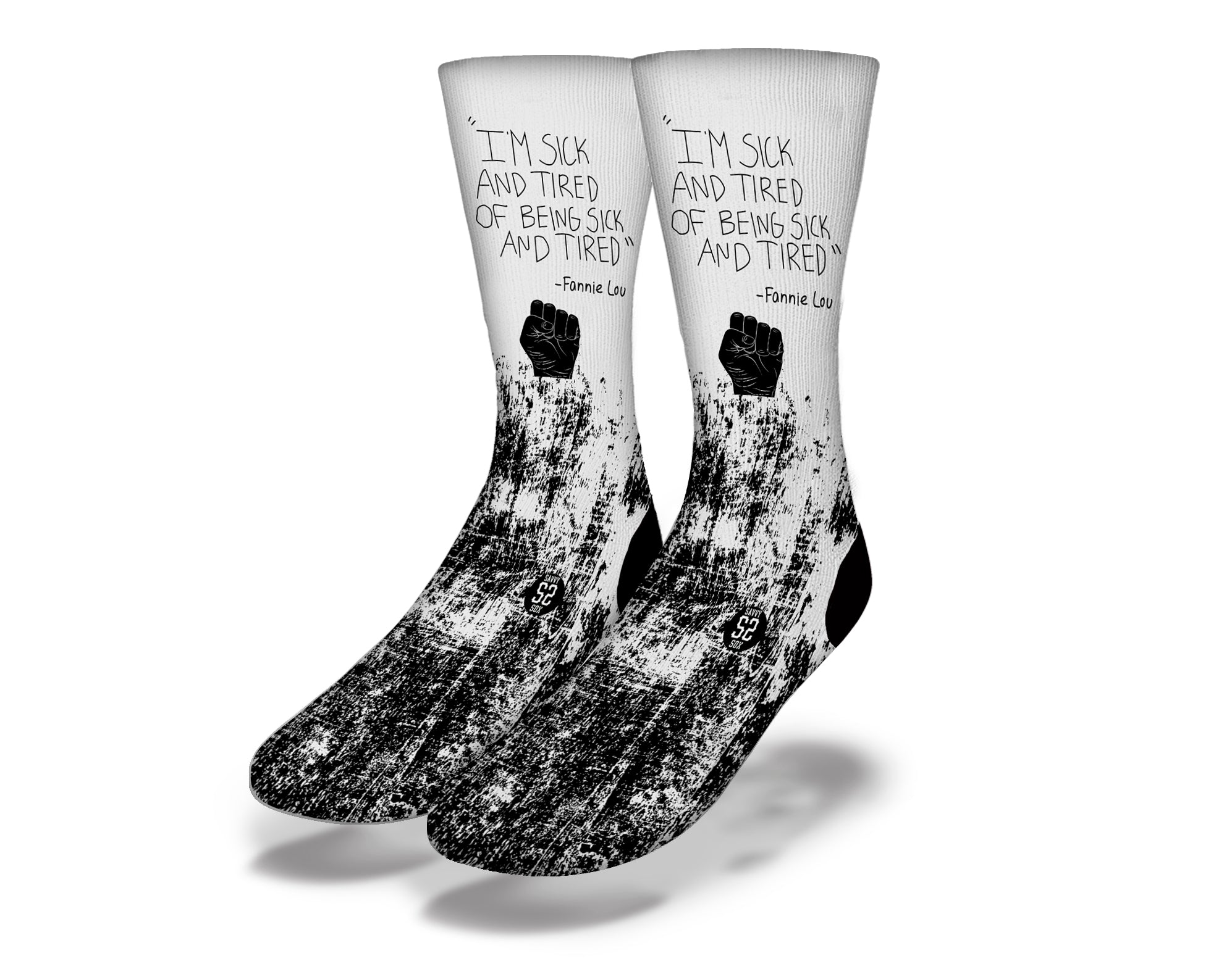A pair of Sick and Tired Scratches Socks featuring a soft fabric and stylish design, ideal for preventing foot scratches.