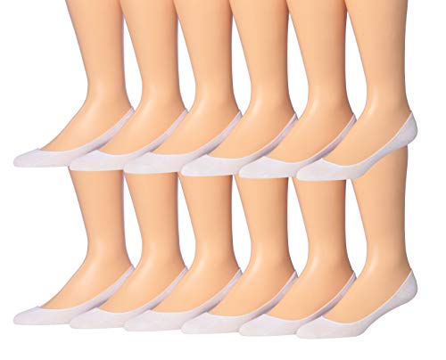 Tipi Toe Women's 12-Pairs Ultra Low Cut No Show Flats & Heels Shoe Foot Liner Socks displayed in various colors and styles.