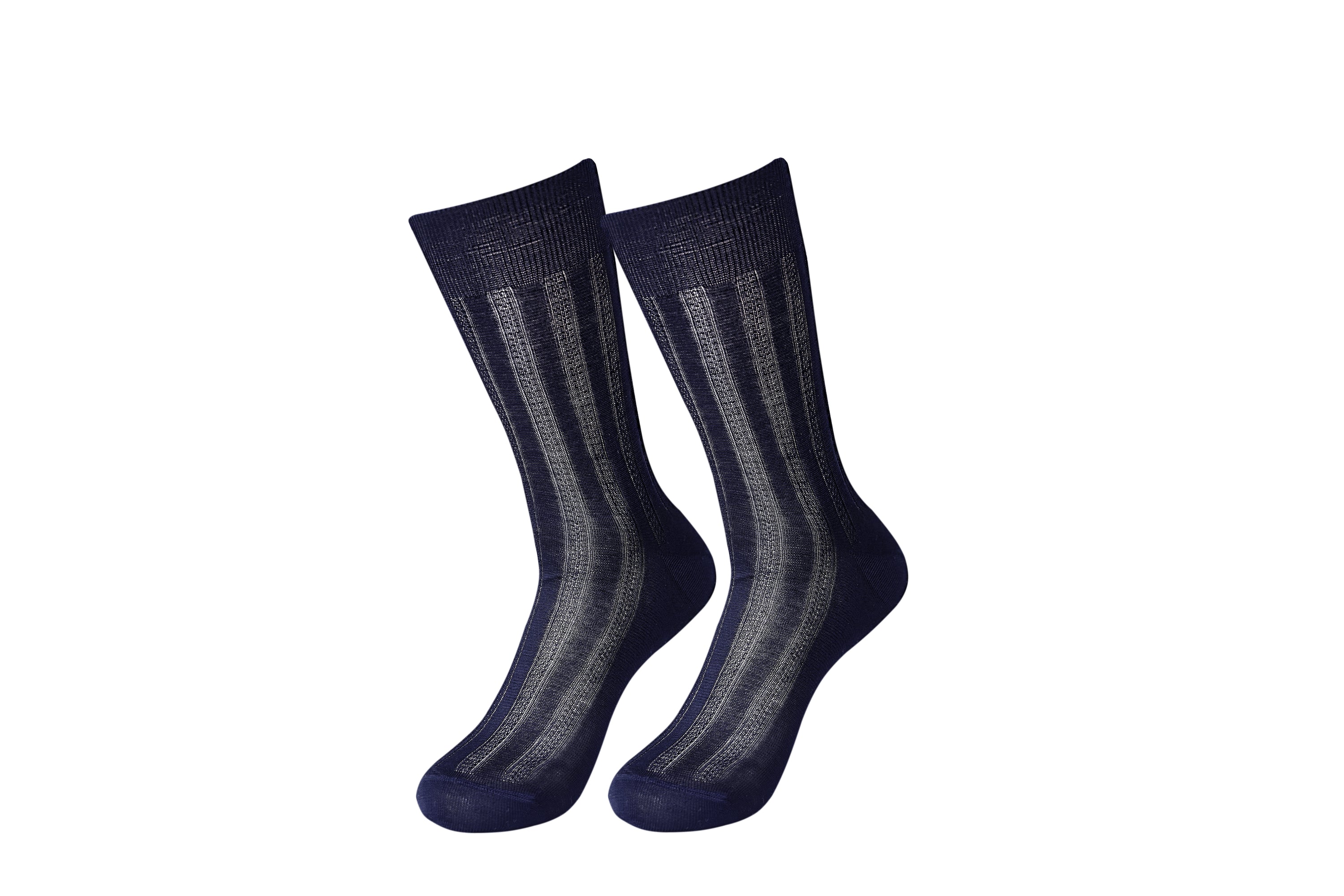 A pair of tittimitti® 100% Mercerized 'Filo di Scozia' Cotton Men's Dress Socks, showcasing their luxurious texture and elegant design, perfect for any occasion.