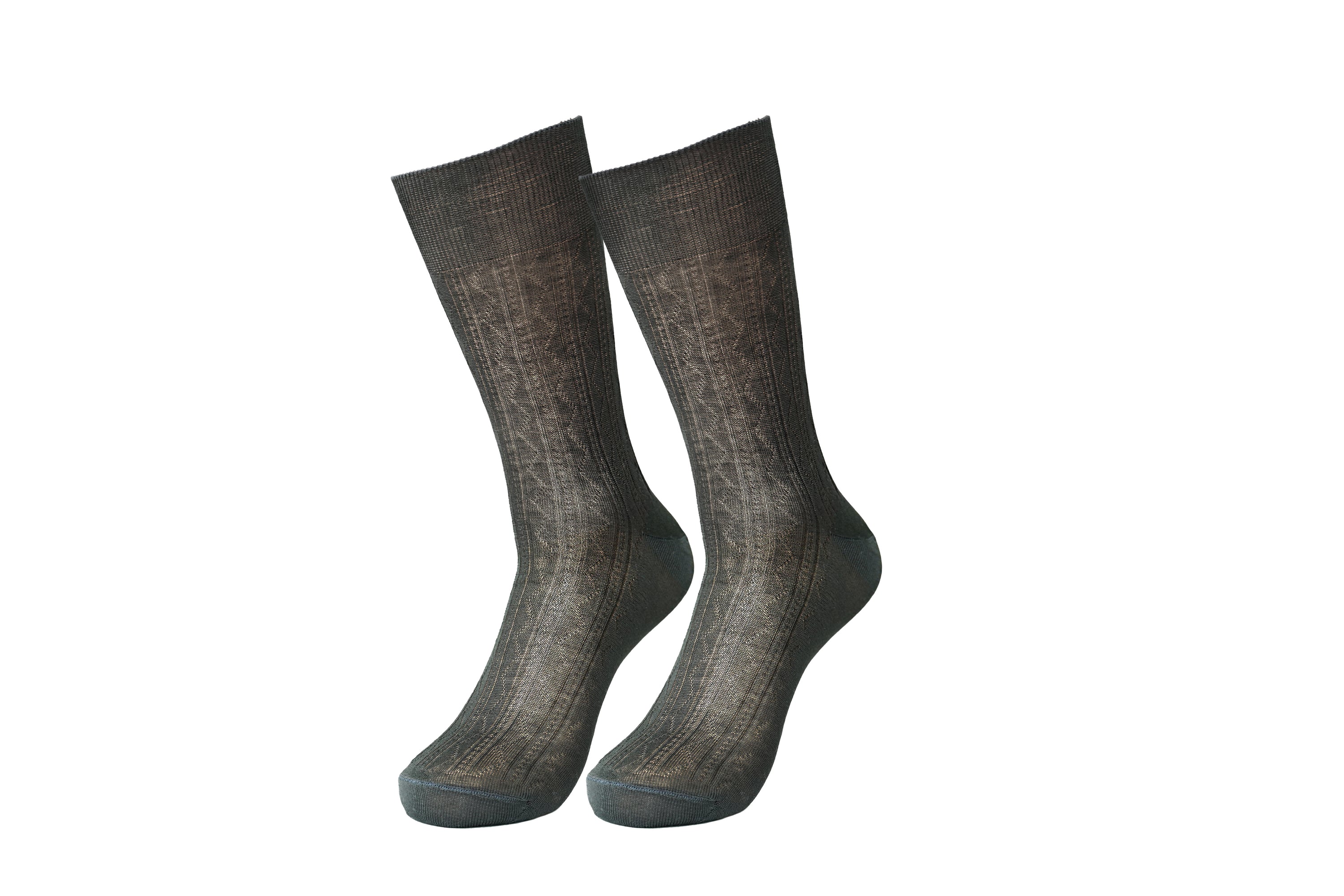 A pair of tittimitti® 100% Mercerized 'Filo di Scozia' Cotton Men's Dress Socks, showcasing their luxurious texture and elegant design, perfect for any occasion.