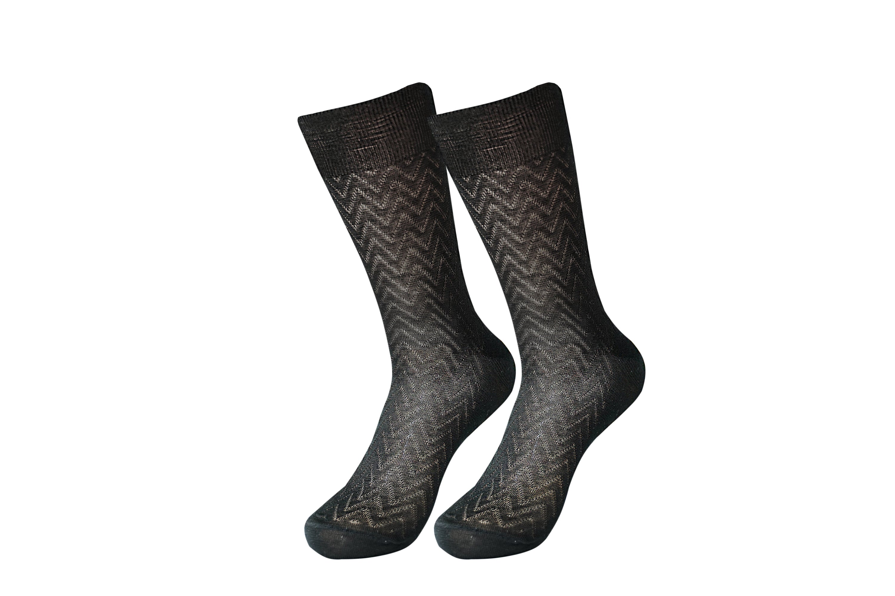 A pair of tittimitti® 100% Mercerized Cotton Men's Dress Socks in elegant design, showcasing their luxurious texture and Italian craftsmanship.