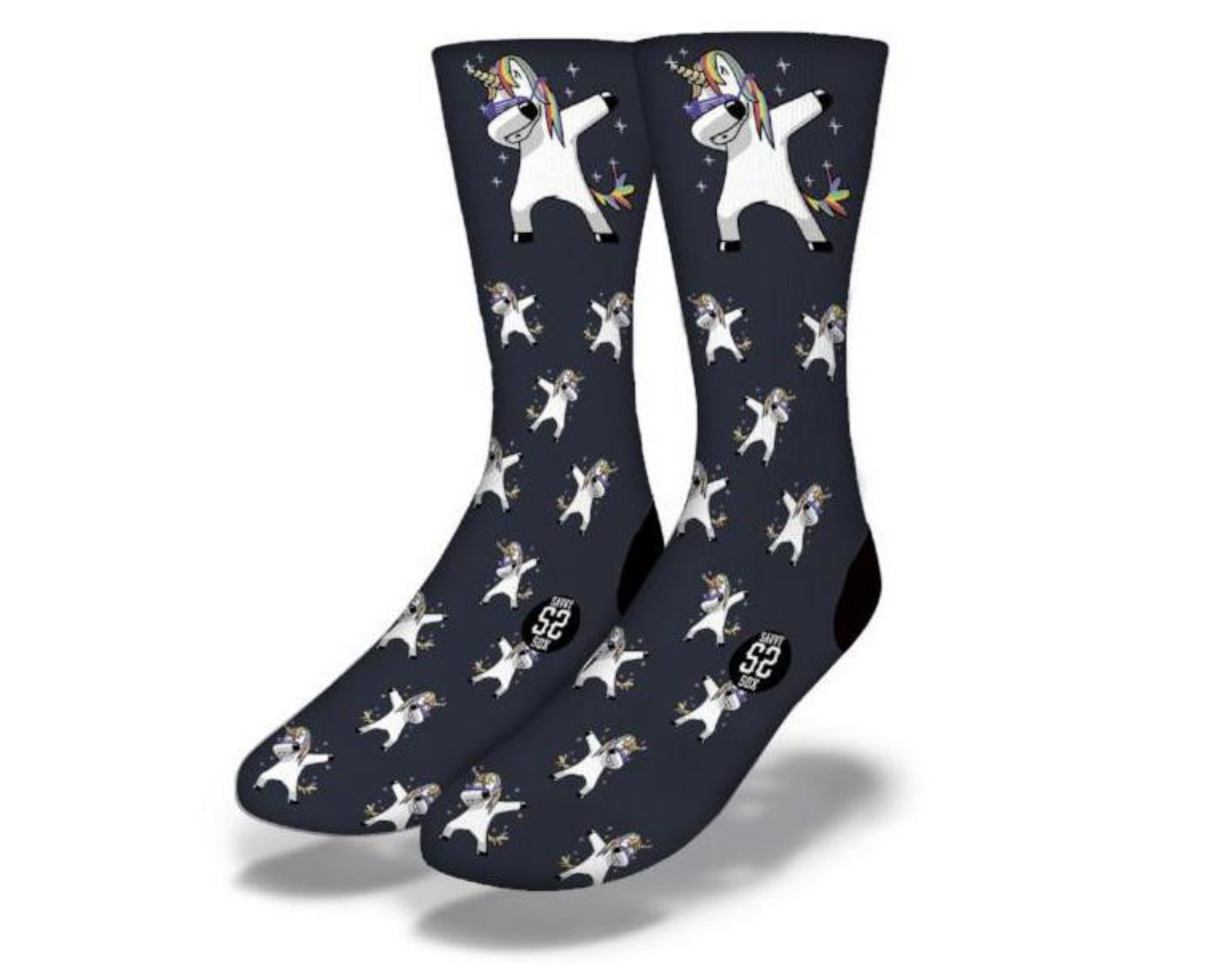Colorful Unicorn Dab Socks featuring a playful unicorn design, perfect for casual wear.