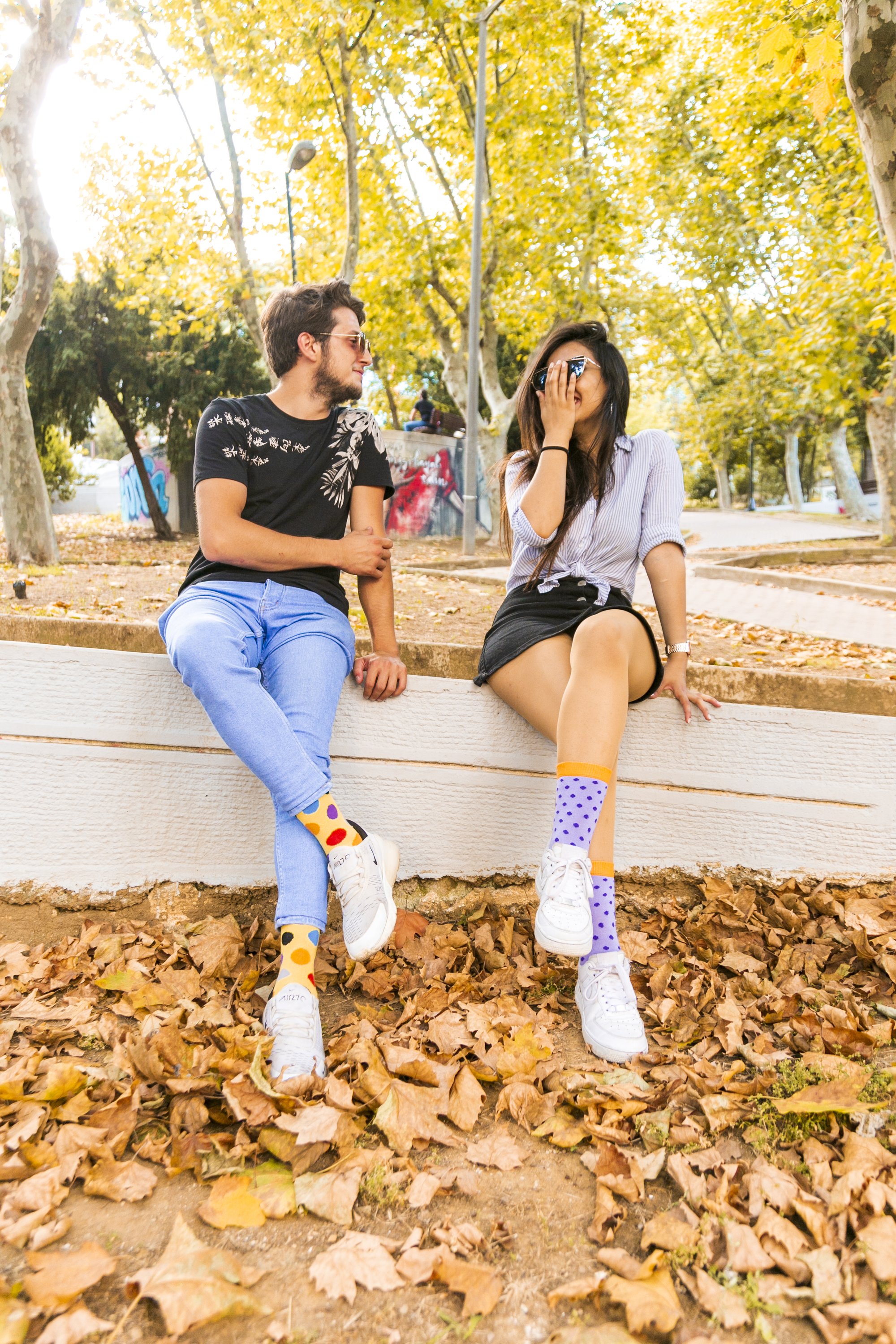 A pair of Women's Amethyst Dot Socks featuring a vibrant dot pattern, made from soft Turkish cotton for comfort and style.