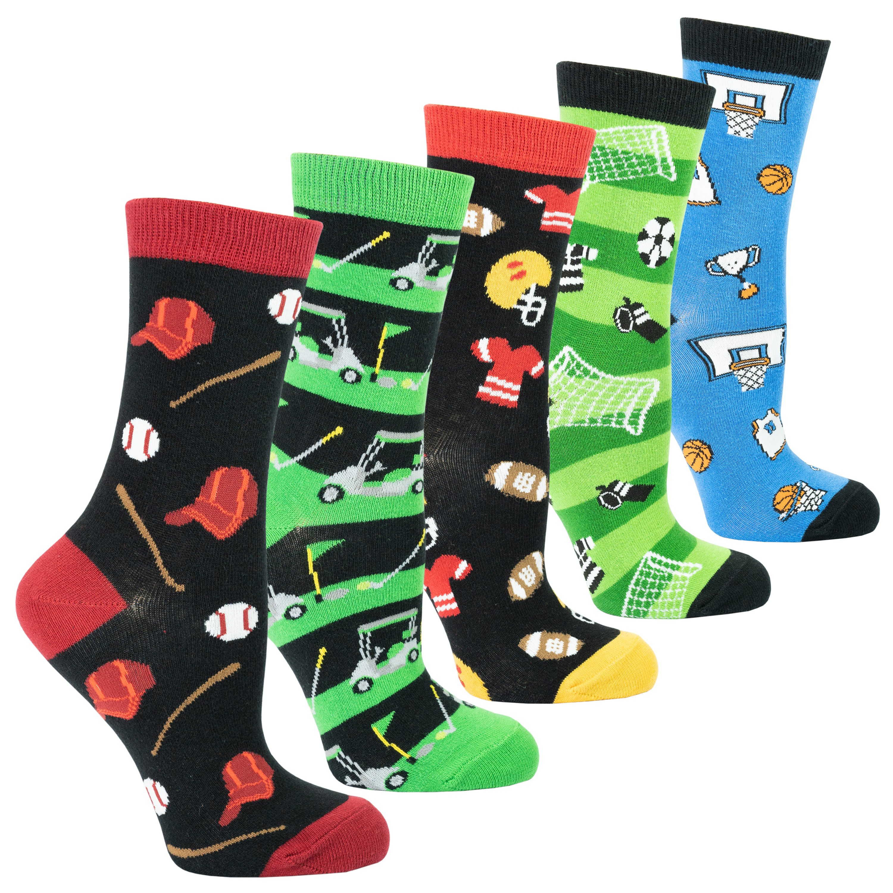 A vibrant set of women's sports socks featuring colorful patterns and designs, made from soft Turkish cotton for comfort.