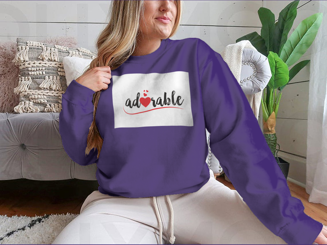 Adorable sweatshirt featuring a red love heart design, showcasing a stylish and comfortable fit.