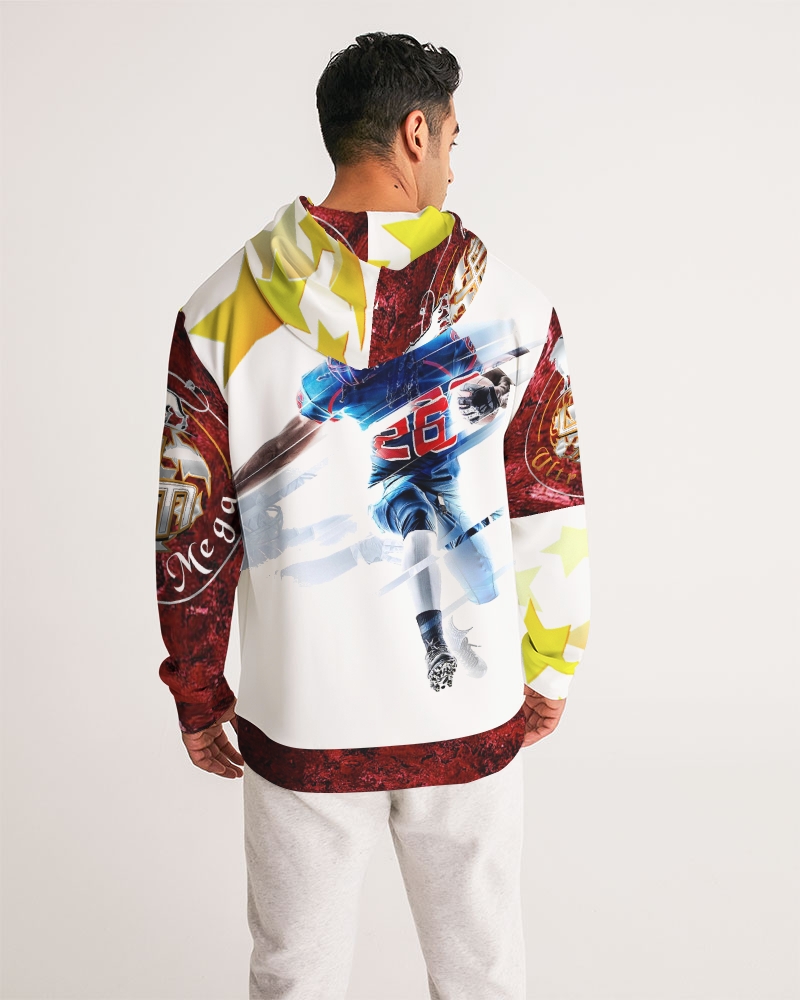 All Pro Men's Hoodie featuring a smooth fabric, adjustable drawstring hood, and stylish metal accents, perfect for comfort and style.