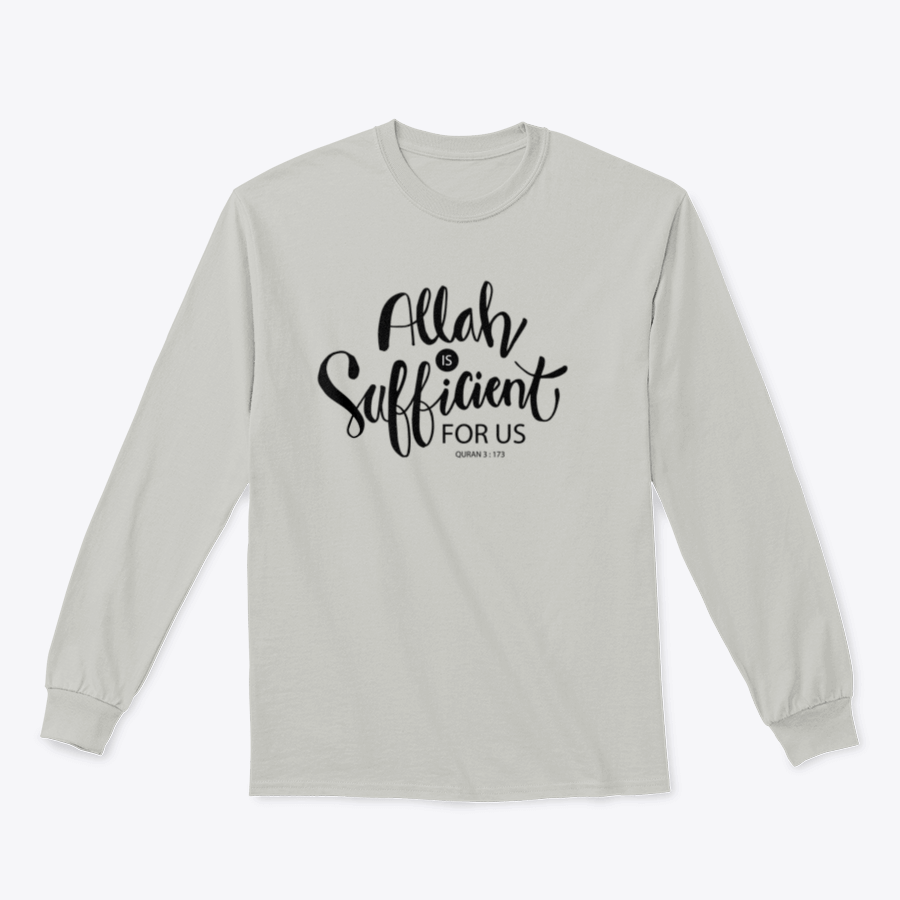 A comfortable Allah Is Sufficient For Us Islamic Quran Quotes Shirt, showcasing a meaningful design in soft cotton fabric.