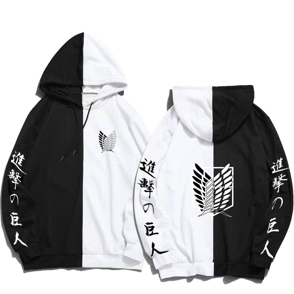 A stylish Attack on Titan printed hoodie featuring a casual design, made from soft cotton material, perfect for summer wear.
