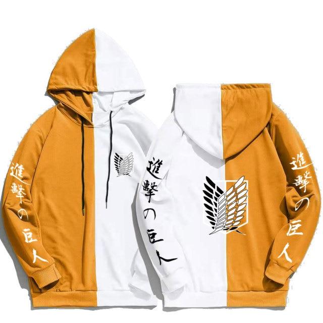 A stylish Attack on Titan printed hoodie featuring a casual design, made from soft cotton material, perfect for summer wear.