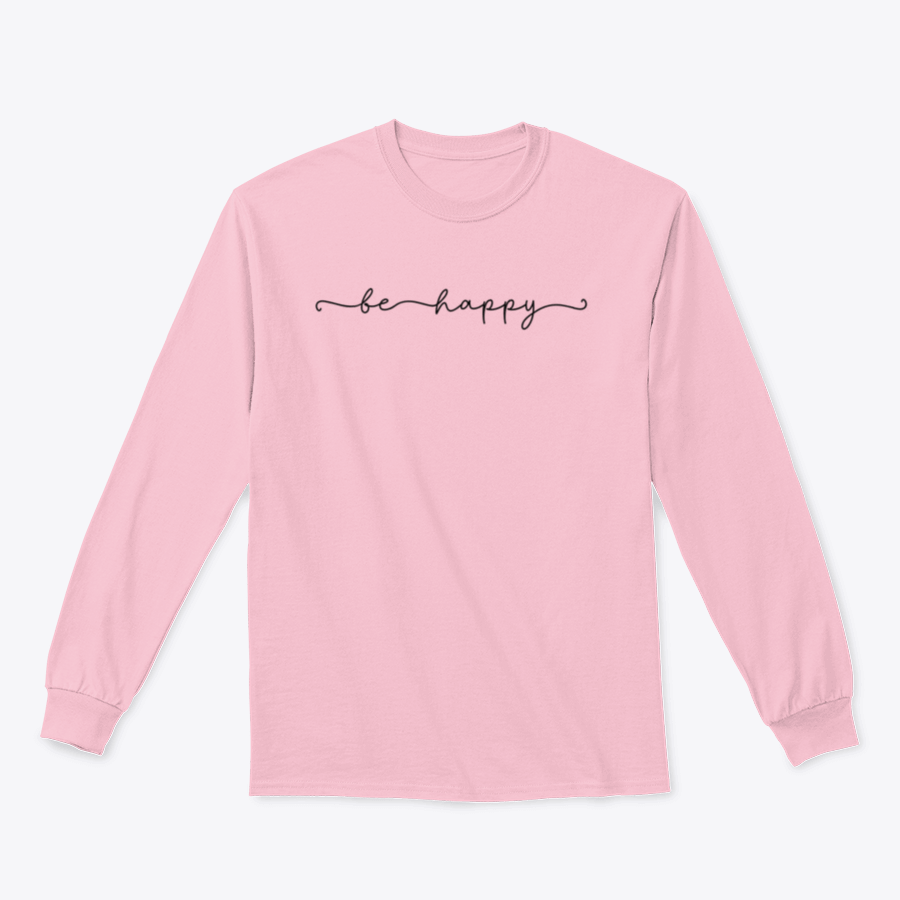 A cozy Be Happy Design sweatshirt made from 100% cotton, featuring a cheerful graphic and classic fit.