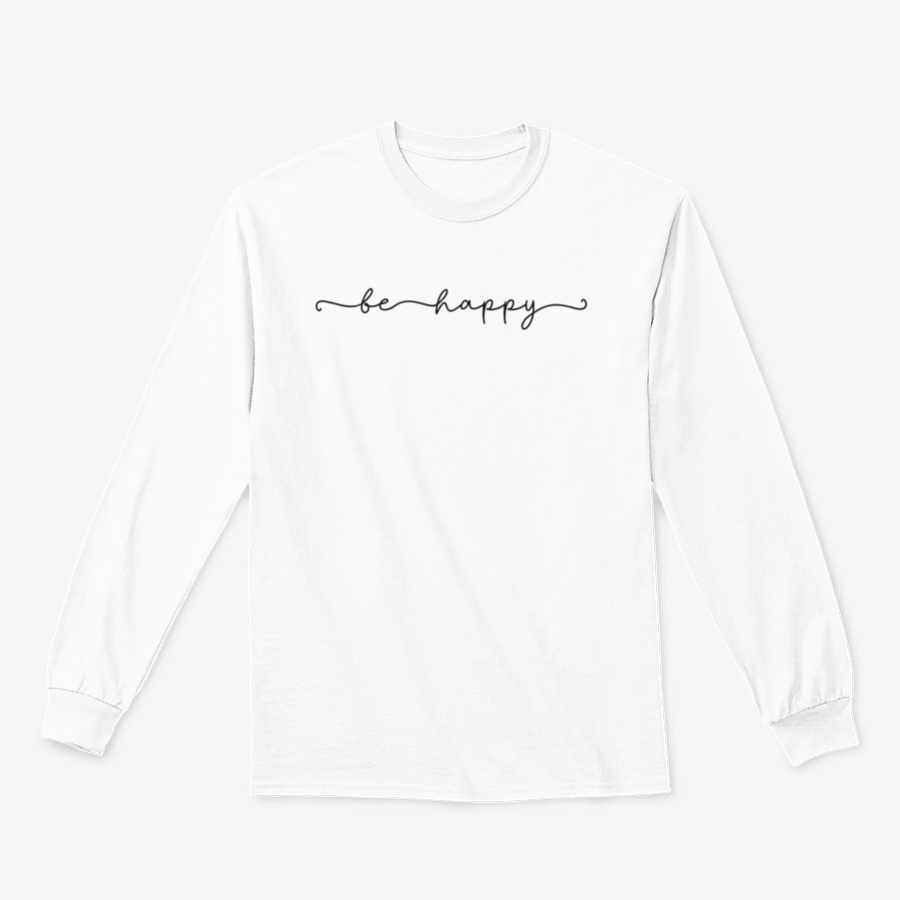 A cozy Be Happy Design sweatshirt made from 100% cotton, featuring a cheerful graphic and classic fit.