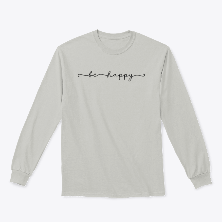 A cozy Be Happy Design sweatshirt made from 100% cotton, featuring a cheerful graphic and classic fit.