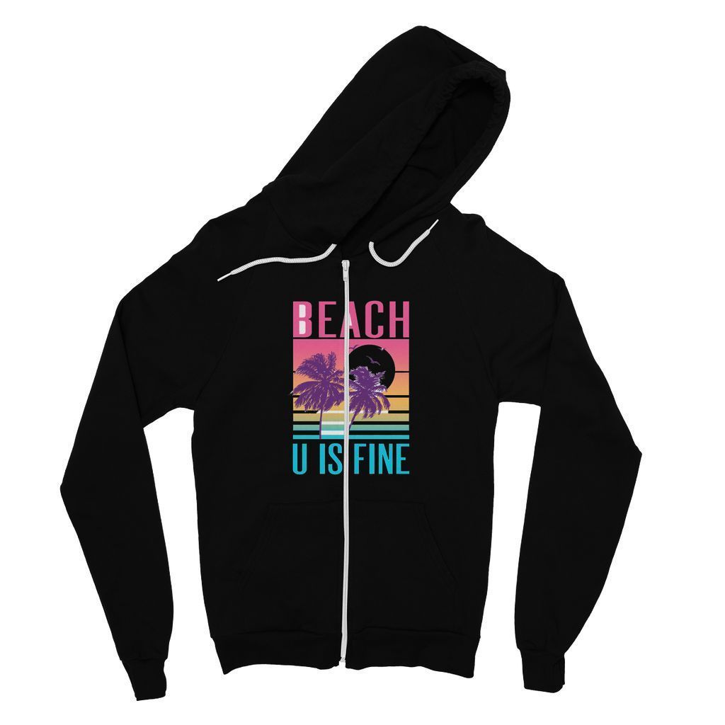 Beach U Fine Jersey Zip Hoodie in a stylish design, featuring a nylon zipper and polyester drawcords, perfect for summer evenings.