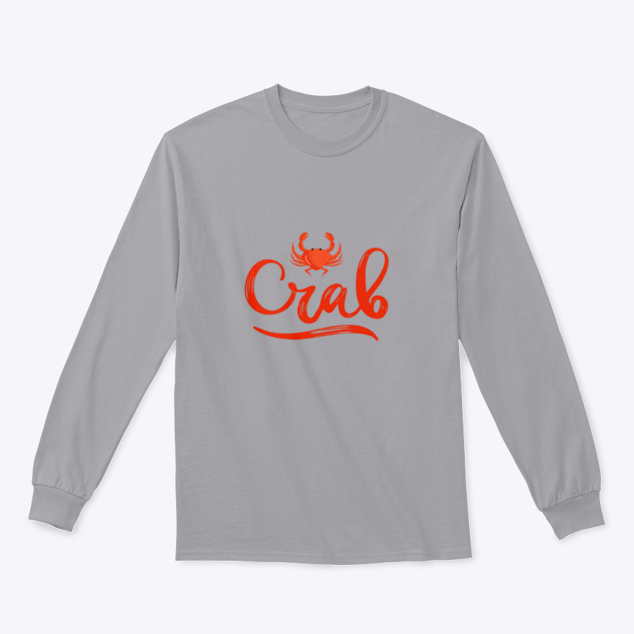 A vibrant Crab Logo T-shirt featuring a red crab illustration and hand lettering, showcasing marine life in a stylish design.