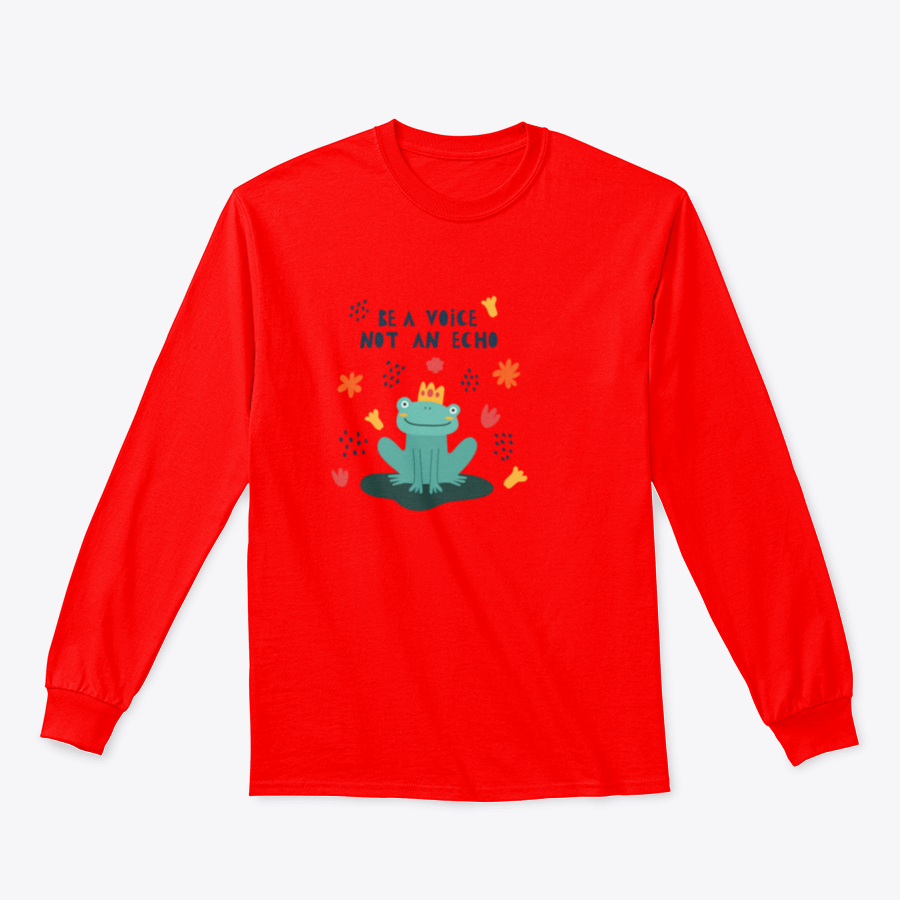 A cute cartoon illustration of a frog on a classic fit t-shirt, showcasing vibrant colors and a playful design.