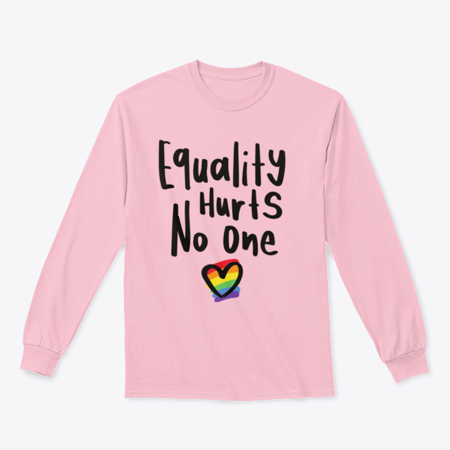 A cozy sweatshirt featuring an inspirational quote about equality, designed for comfort and style.