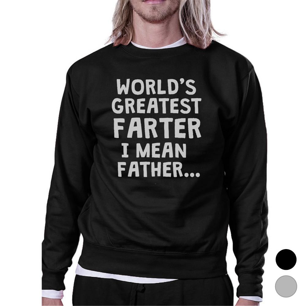 Farter Father Mens/Unisex Fleece Sweatshirt featuring a humorous graphic design, made from soft cotton-polyester blend, ideal for Father's Day gifts.