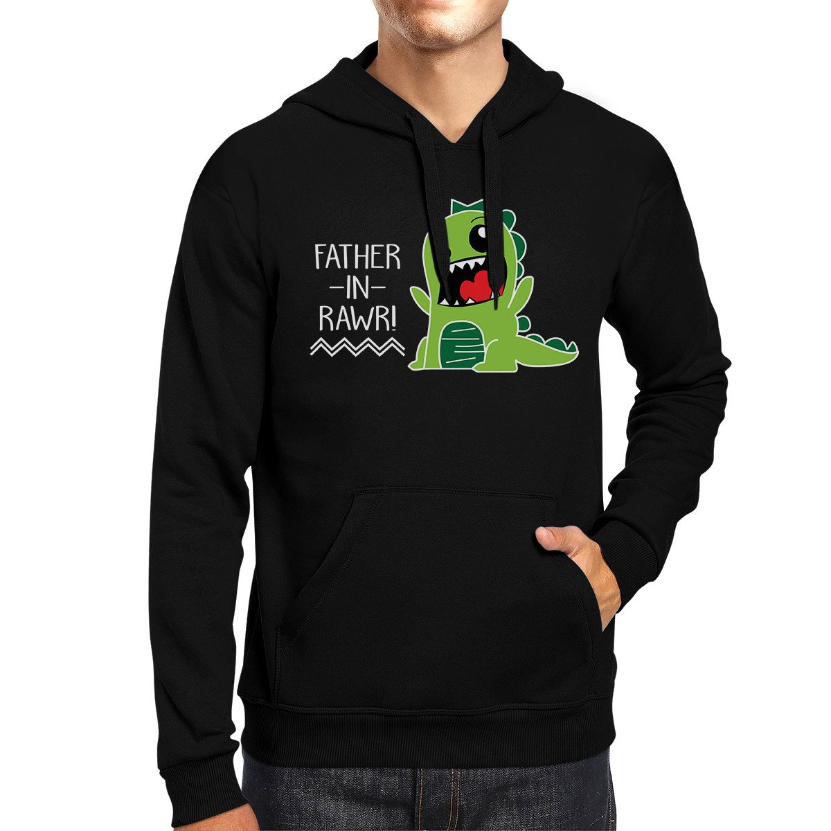 Father-In-Rawr Unisex Funny In-law Gift Hoodie featuring unique designs, made of cotton and polyester blend, perfect for Father's Day.