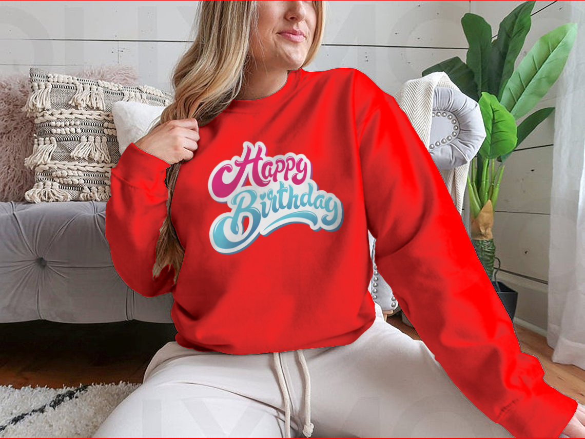 Happy Birthday hand drawn vector lettering design on a white background, showcasing a playful and festive style.