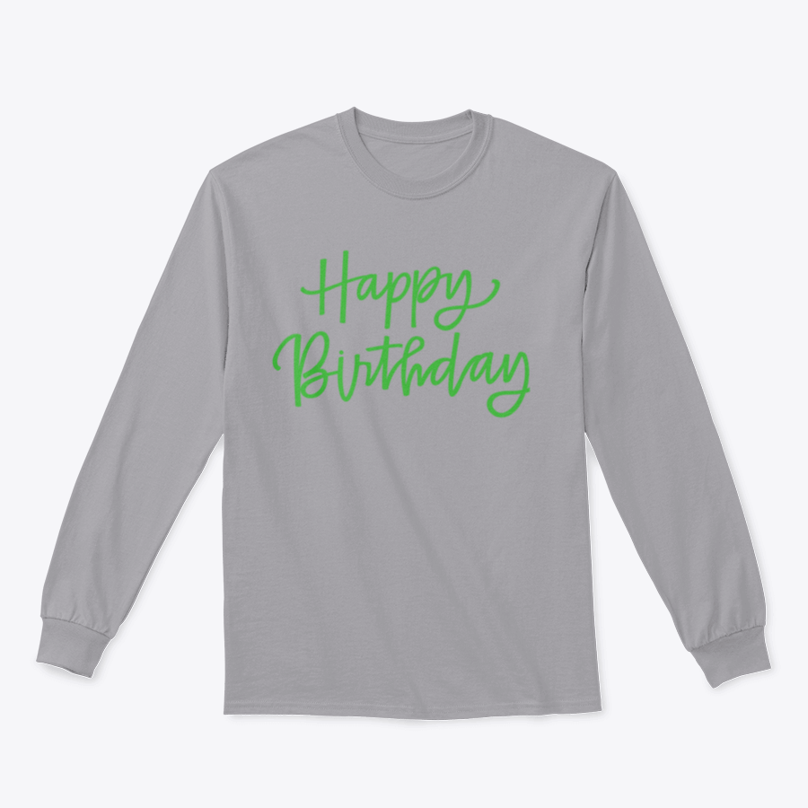 Customized Happy Birthday print featuring elegant calligraphy design on high-quality fabric.