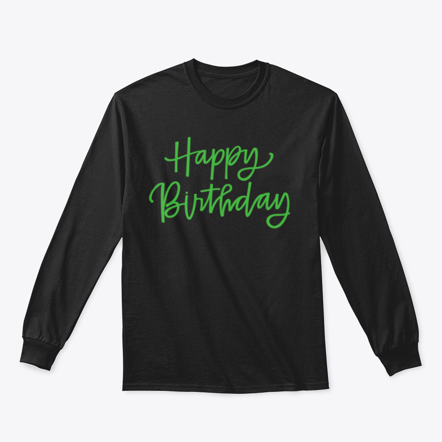 Customized Happy Birthday print featuring elegant calligraphy design on high-quality fabric.