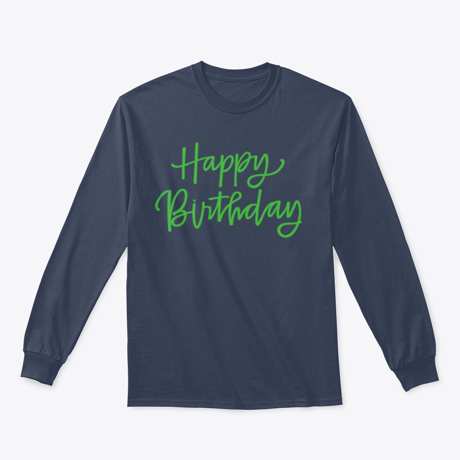 Customized Happy Birthday print featuring elegant calligraphy design on high-quality fabric.