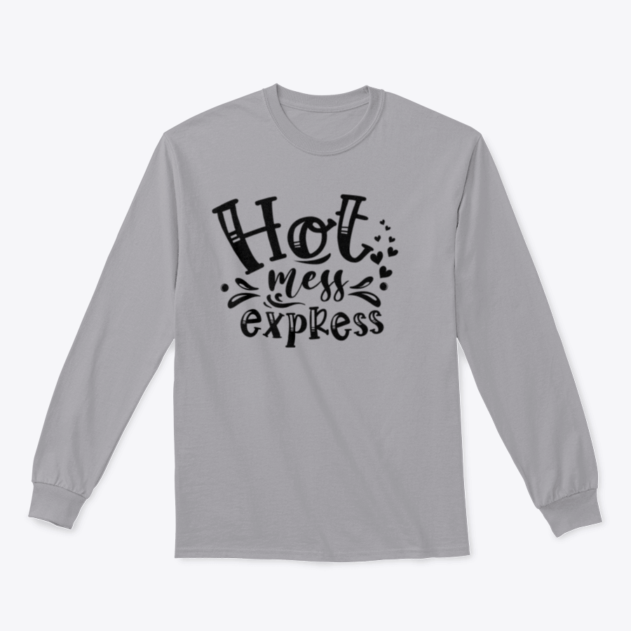 A stylish Hot Mess Express sweatshirt featuring a fun slogan design, made from soft cotton fabric, perfect for casual wear.