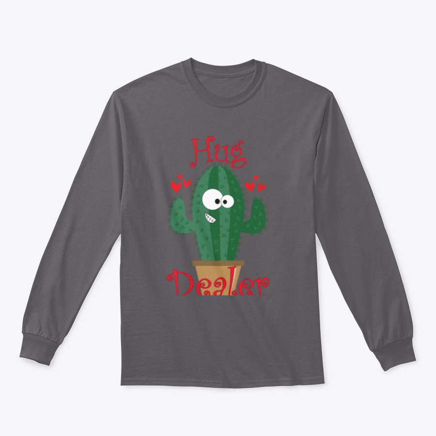 A cozy sweatshirt featuring a funny smiley cactus design, perfect for casual wear.