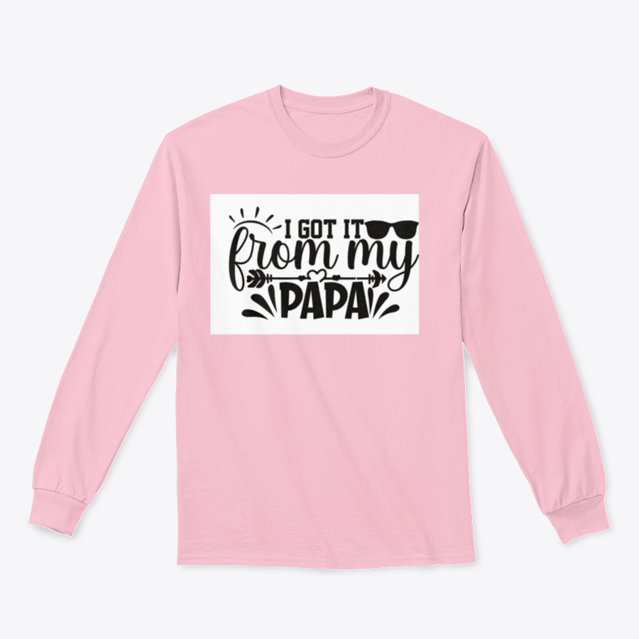 Cute baby sweatshirt with 'I Got It From My Papa' design, showcasing soft fabric and classic fit.