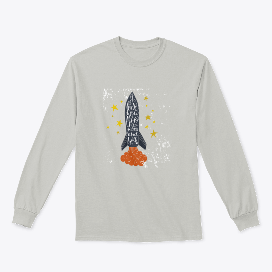 I Love You To The Moon T-Shirt featuring a heartfelt design, made from a comfortable cotton/polyester blend.