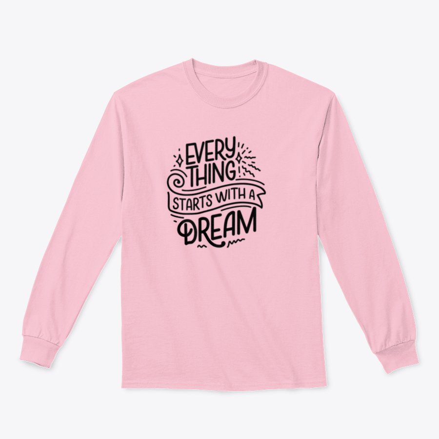 Inspirational quote dream shirt design in cotton fabric, showcasing a motivational message perfect for dreamers.