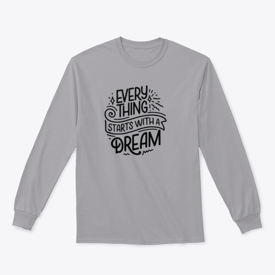 Inspirational quote dream shirt design in cotton fabric, showcasing a motivational message perfect for dreamers.