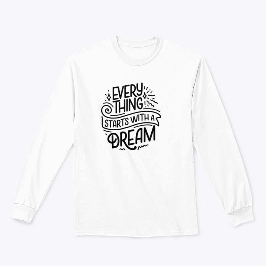 Inspirational quote dream shirt design in cotton fabric, showcasing a motivational message perfect for dreamers.