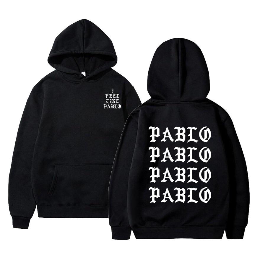Kanye West Pablo Hoodie featuring a casual design with a hood, made from a blend of cotton, polyester, and acetate, perfect for men.