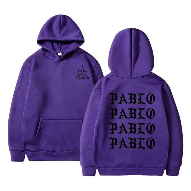 Kanye West Pablo Hoodie featuring a casual design with a hood, made from a blend of cotton, polyester, and acetate, perfect for men.