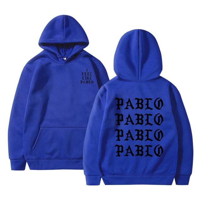 Kanye West Pablo Hoodie featuring a casual design with a hood, made from a blend of cotton, polyester, and acetate, perfect for men.