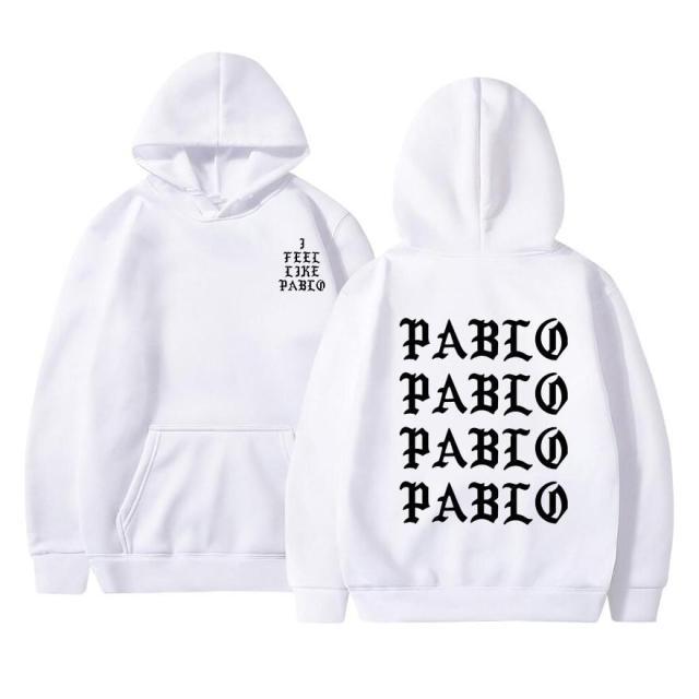 Kanye West Pablo Hoodie featuring a casual design with a hood, made from a blend of cotton, polyester, and acetate, perfect for men.