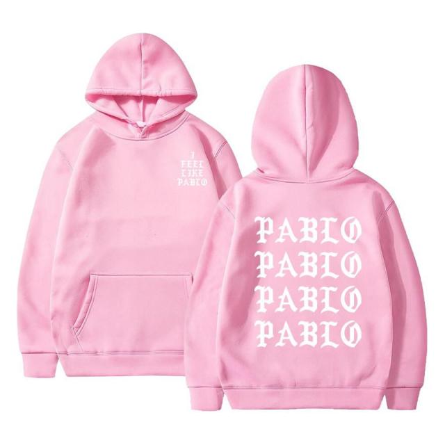 Kanye West Pablo Hoodie featuring a casual design with a hood, made from a blend of cotton, polyester, and acetate, perfect for men.