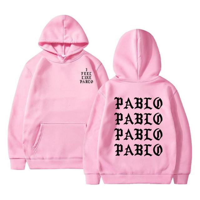 Kanye West Pablo Hoodie featuring a casual design with a hood, made from a blend of cotton, polyester, and acetate, perfect for men.