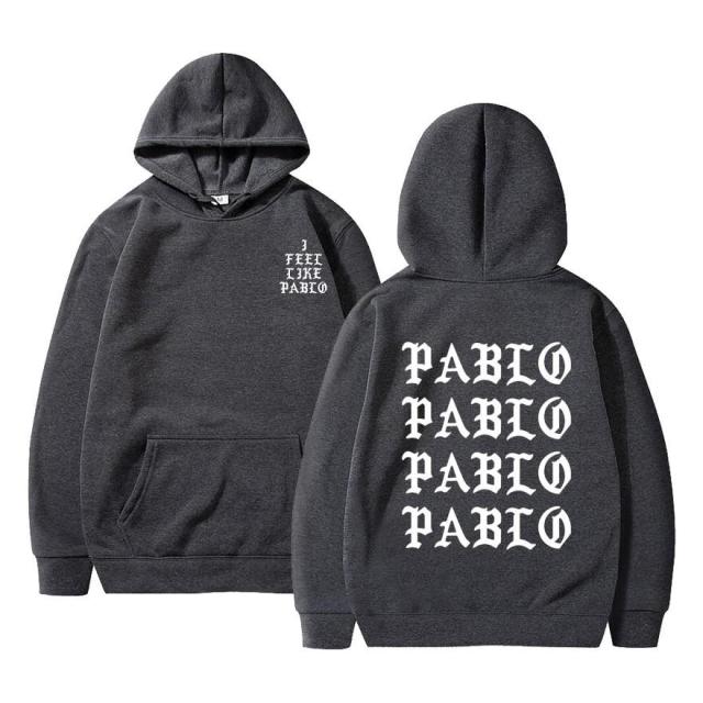 Kanye West Pablo Hoodie featuring a casual design with a hood, made from a blend of cotton, polyester, and acetate, perfect for men.