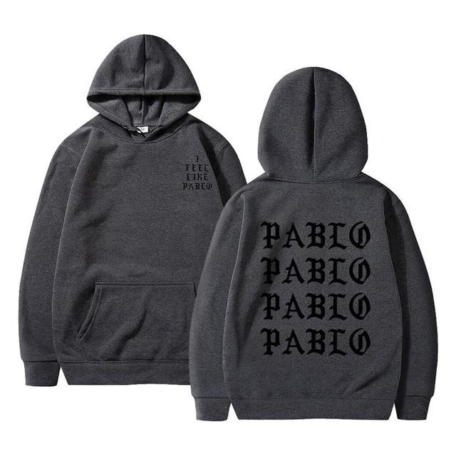 Kanye West Pablo Hoodie featuring a casual design with a hood, made from a blend of cotton, polyester, and acetate, perfect for men.