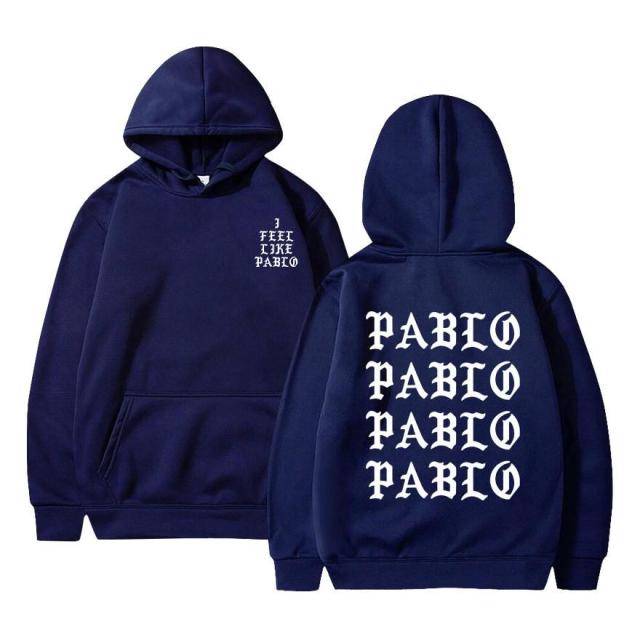 Kanye West Pablo Hoodie featuring a casual design with a hood, made from a blend of cotton, polyester, and acetate, perfect for men.