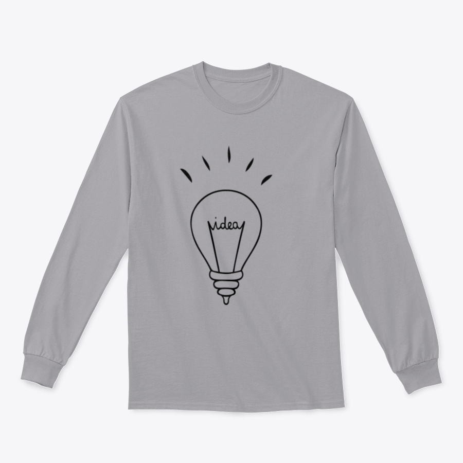 Light Bulb and Ideas Design sweatshirt showcasing a creative graphic on a comfortable cotton fabric.