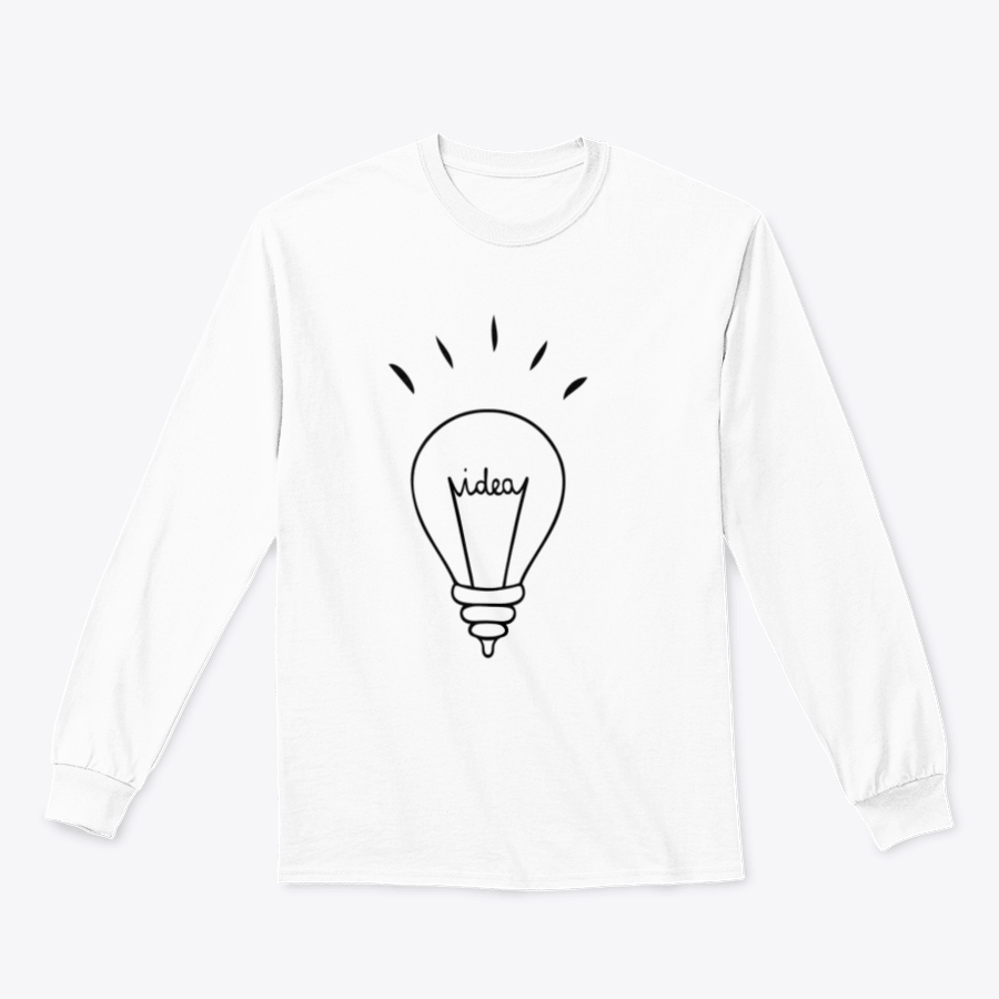 Light Bulb and Ideas Design sweatshirt showcasing a creative graphic on a comfortable cotton fabric.