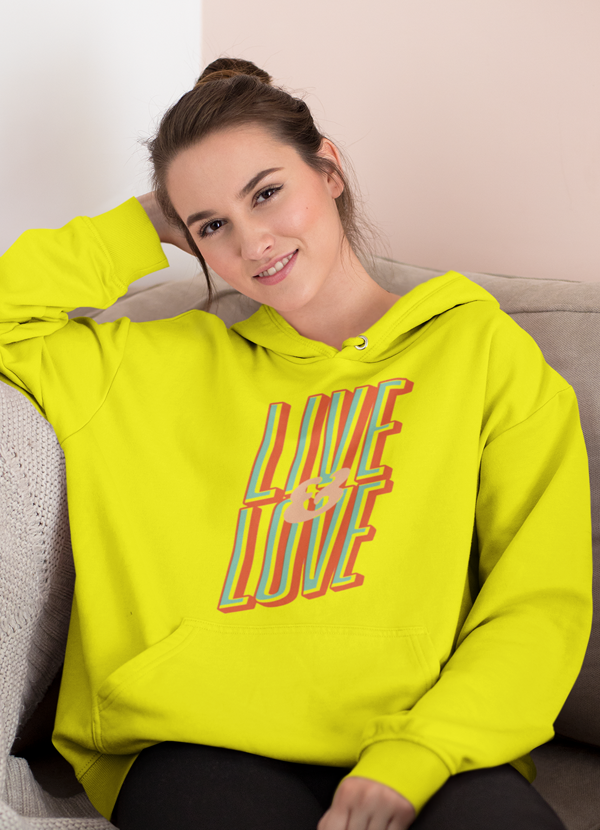 Live Love Hoodie featuring a cozy fleece lining and adjustable hood, designed by top artists for comfort and style.