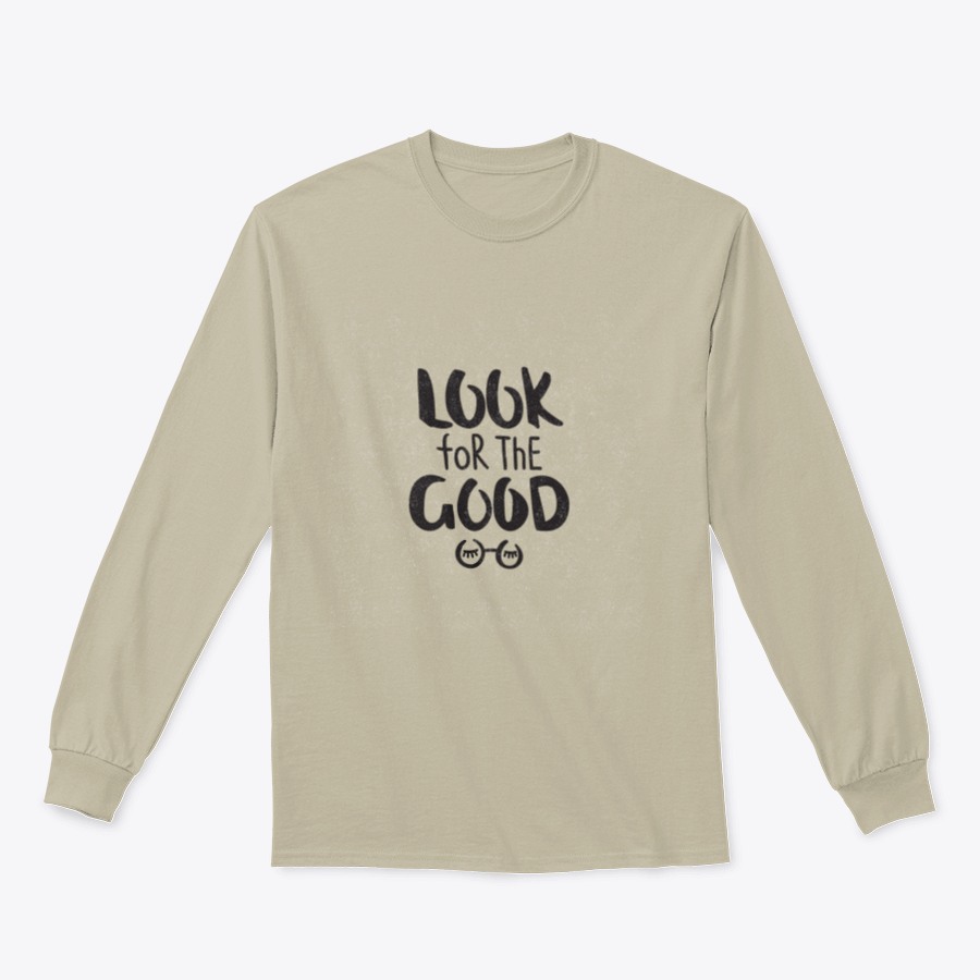 Look For The Good Black and White Lettering Decorative Letter Shirt displayed on a mannequin, showcasing its stylish design and comfortable fit.