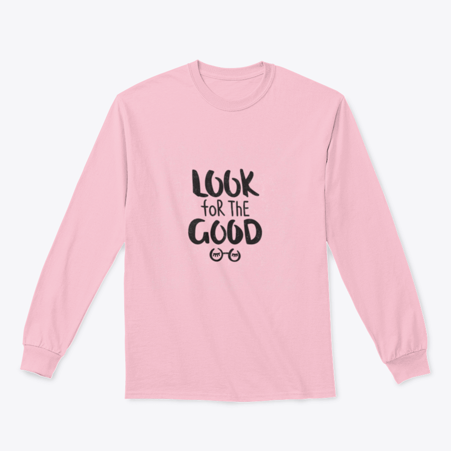 Look For The Good Black and White Lettering Decorative Letter Shirt displayed on a mannequin, showcasing its stylish design and comfortable fit.