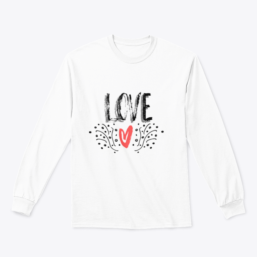 A stylish t-shirt featuring a modern calligraphy design that reads 'Love' in vibrant ink, perfect for expressing positivity.