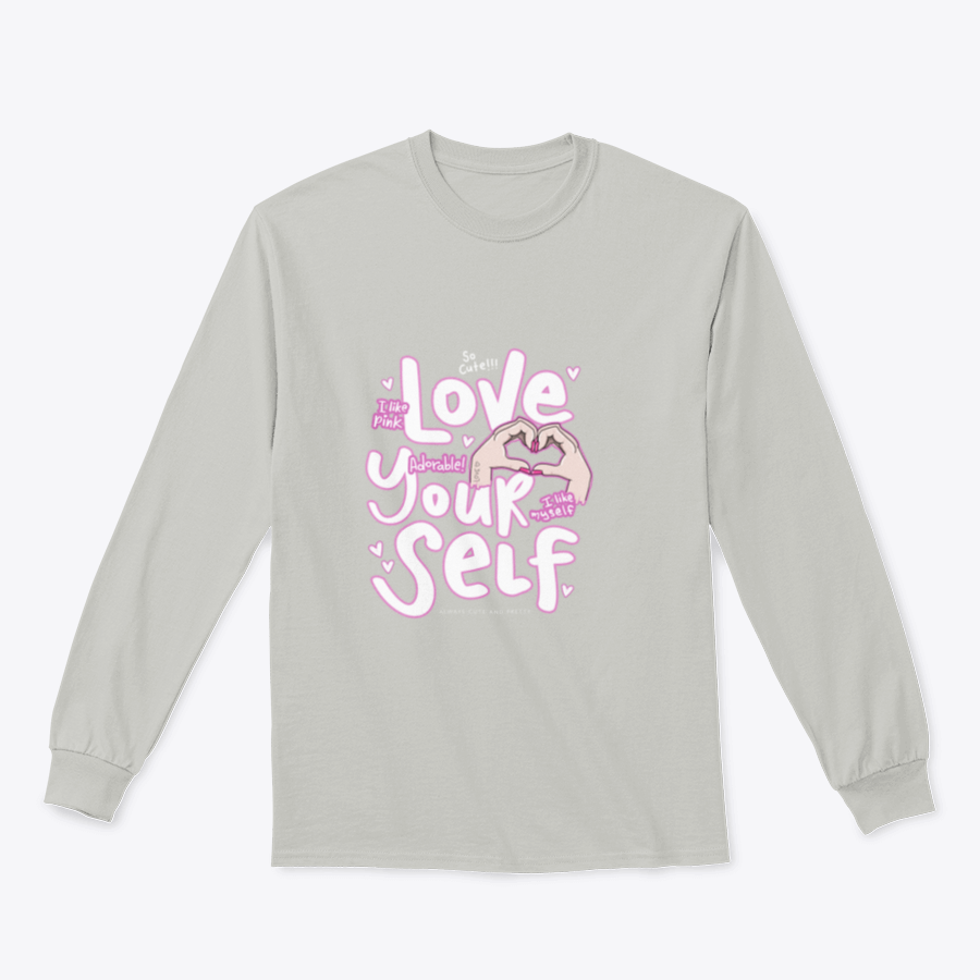 Adorable pink apparel featuring 'I Like Pink, I Like Myself' design, showcasing a classic fit and soft fabric blend.