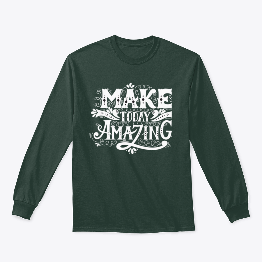 A stylish 'Make Today Amazing' Design T-Shirt featuring a motivational phrase, made from a comfortable cotton/polyester blend.